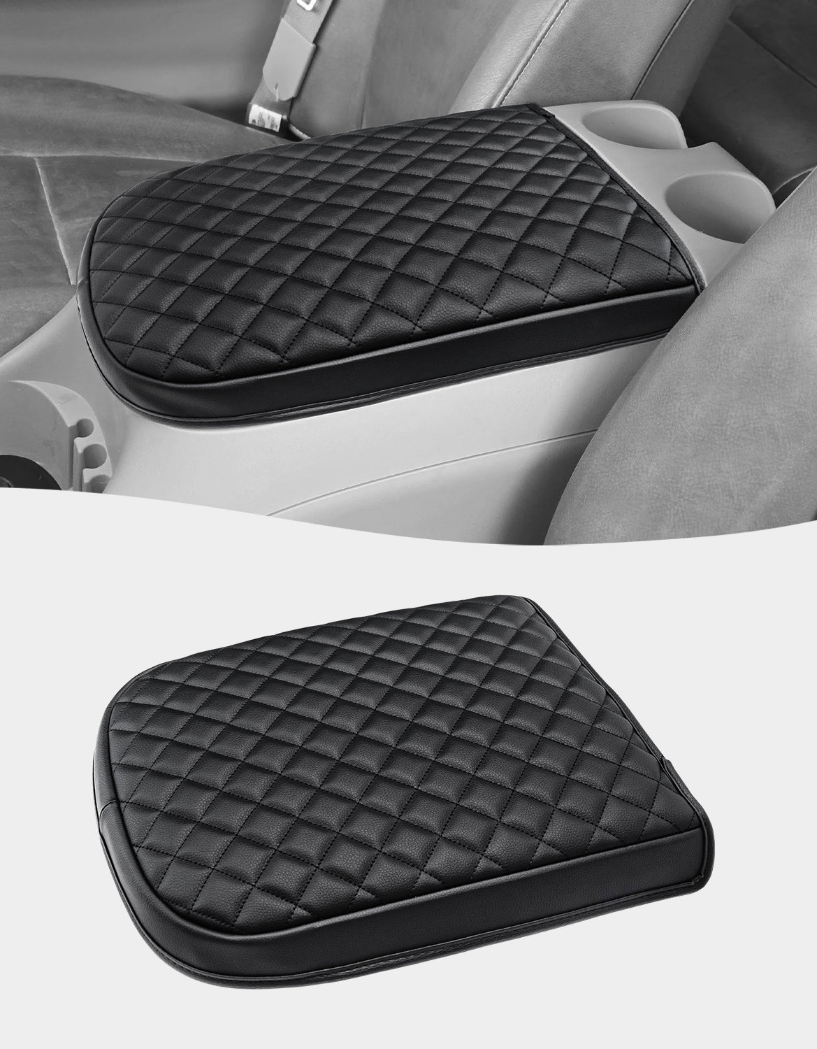 KBH Center Console Armrest Cover Pad for Bucket Seat 2001-2003 F150 Crew Cab Lariat / XLT / King Ranch