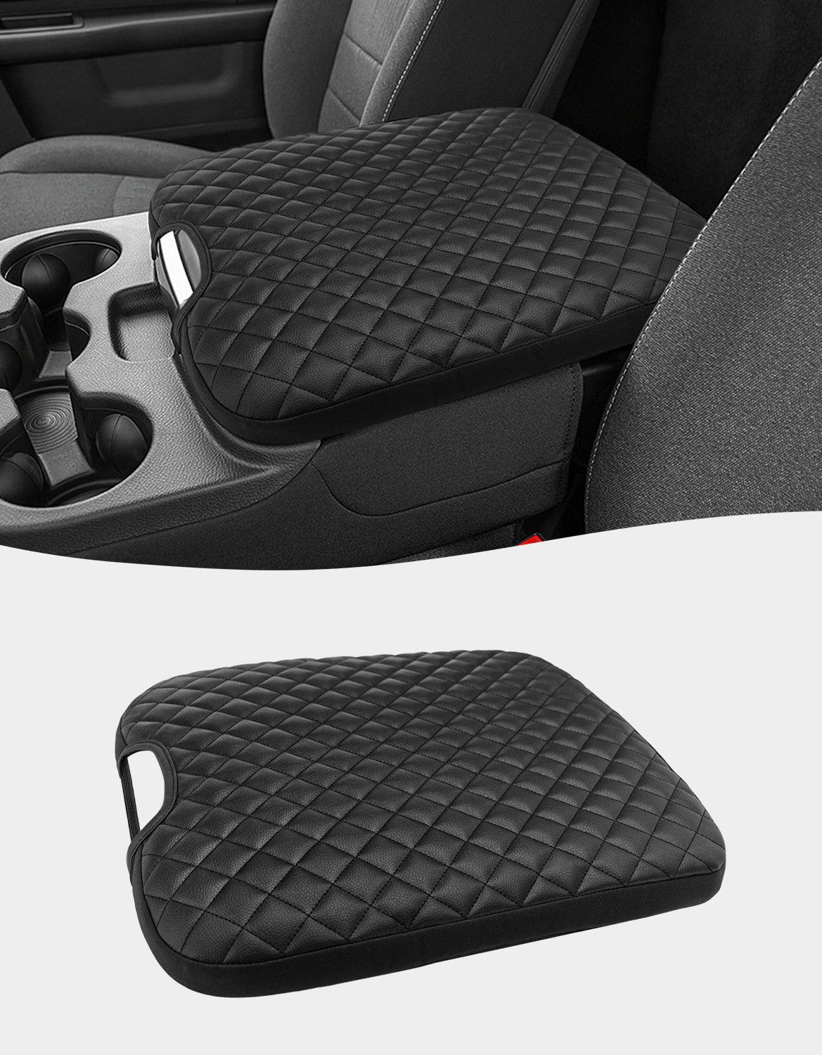 KBH Center Console Armrest Cover Pad for Jump Seat 2013-2018 Dodge Ram 1500,2013-2025 Dodge Ram 1500Classic 2500 3500