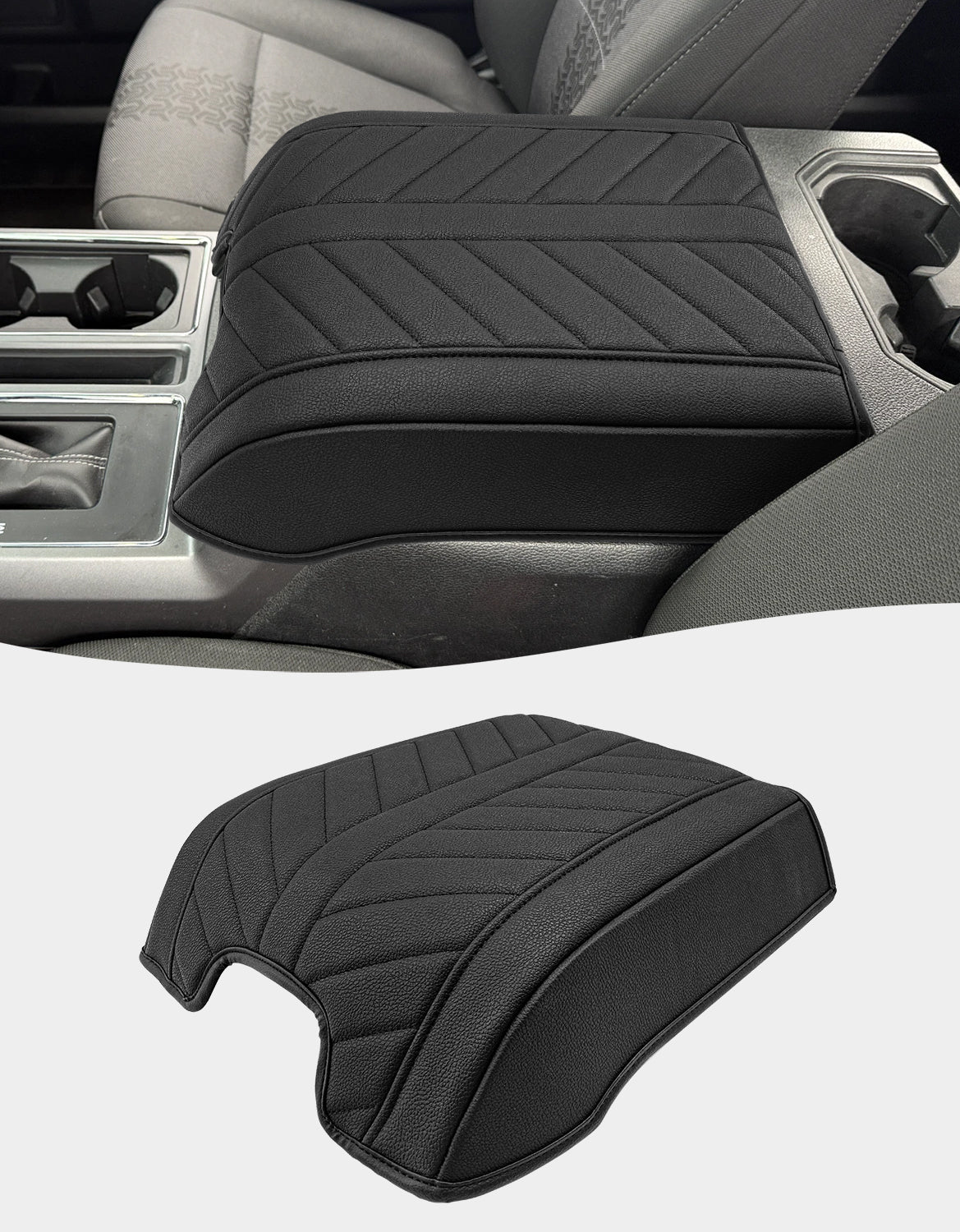 KBH Center Console Armrest Cover Pad for Bucket Seat 2015-2020 Ford F150, 2017-2022 F250 F350 F450 F550 Super Duty, 2018-2024 Ford Expedition