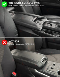 Center Console Armrest Cover Pad for Toyota Grand Highlander 2023-2026