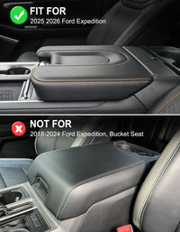 Center Console Armrest Cover Pad for Bucket Seat 2025 2026 Ford Expedition