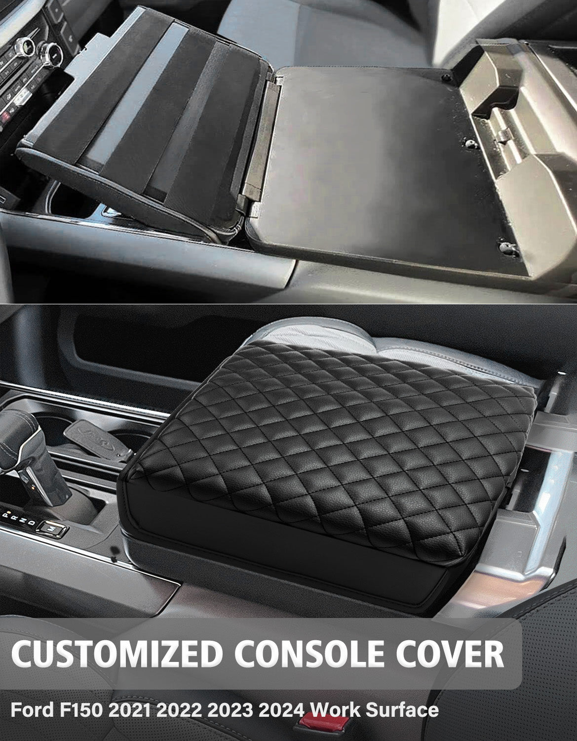 KBH Center Work Surface Console Armrest Cover Pad Cushion Protector for 2021-2024 Ford F-150