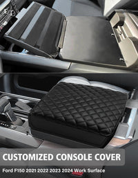 KBH Center Work Surface Console Armrest Cover Pad for Bucket Seat 2021-2024 Ford F-150