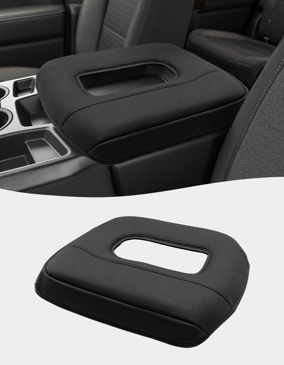 KBH Center Console Armrest Cover Pad for Jump Seat 2019-2025 GMC Sierra 1500 2500 3500,2019-2025 Chevy Silverado 1500 2500 3500