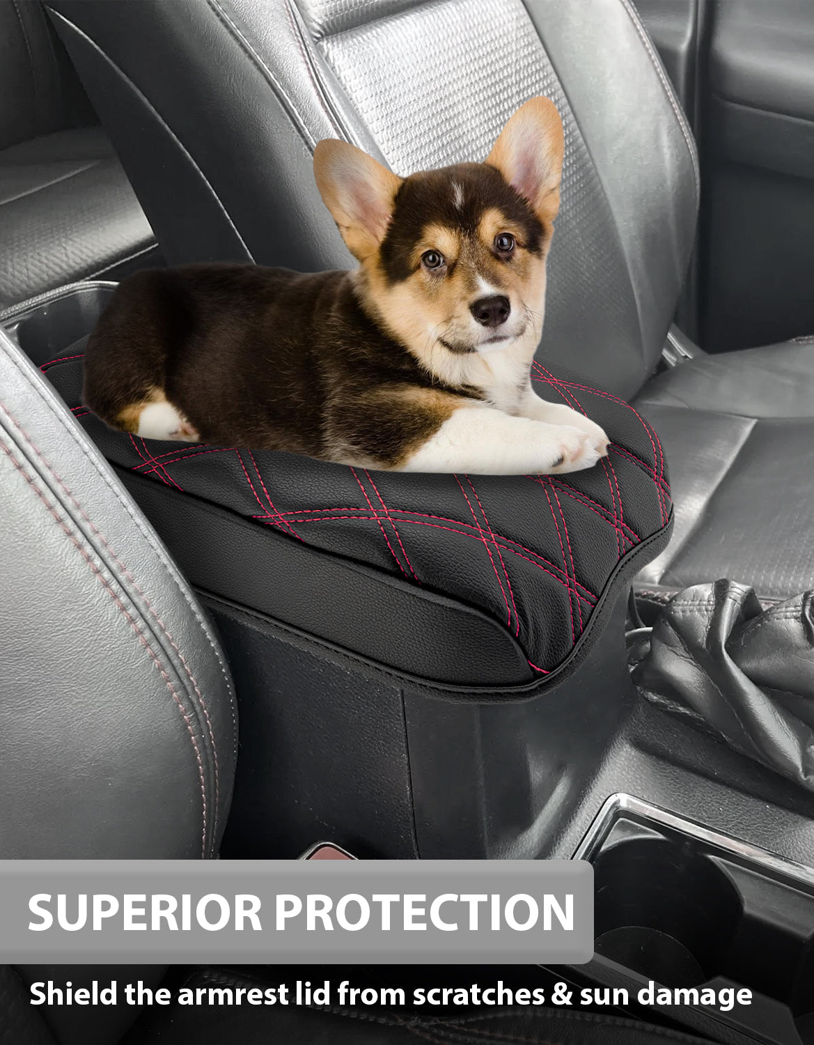 KBH Center Console Armrest Cover Cushion Protector for Toyota Tacoma 2016-2023