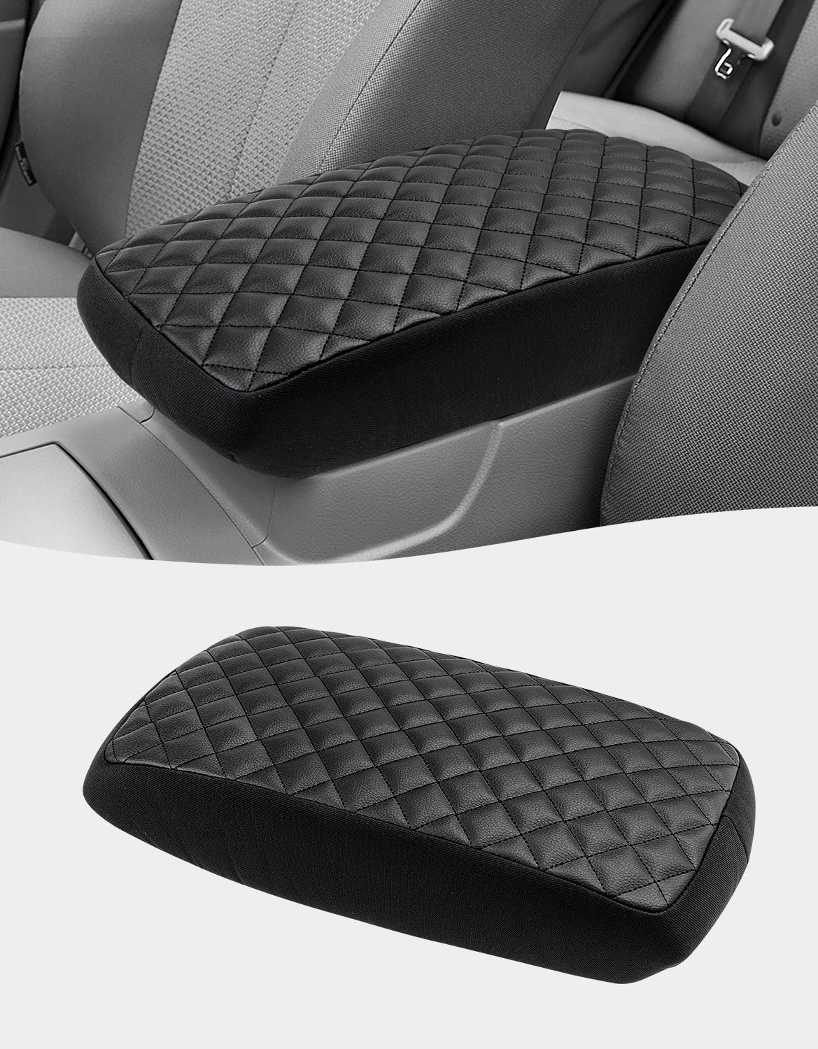 Soillar Gray Microfiber Leather Center Console Lid Cover For 2007-2011 Toyota Camry