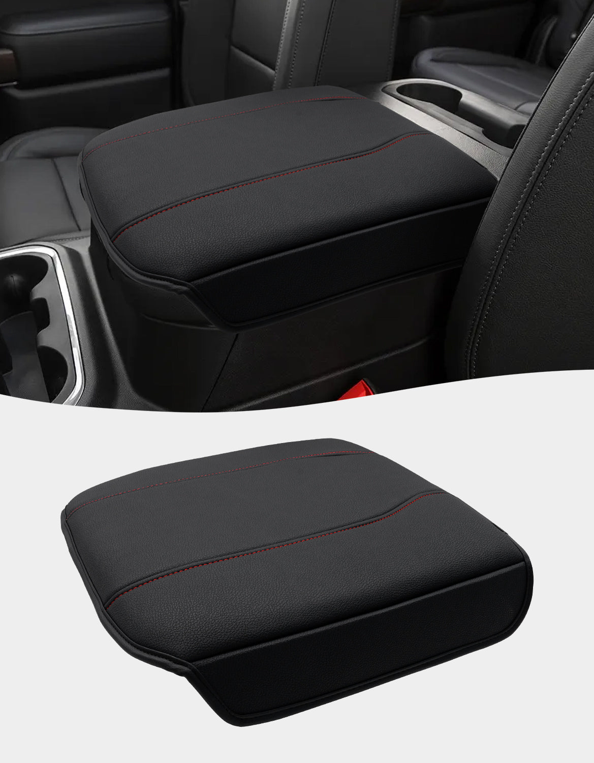 KBH Center Console Cushion Cover for  Bucket Seat 2019-2025 GMC Sierra 1500 2500 3500,2019-2025 Chevy Silverado 1500 2500 3500, 2021-2025 Tahoe/Suburban/Yukon