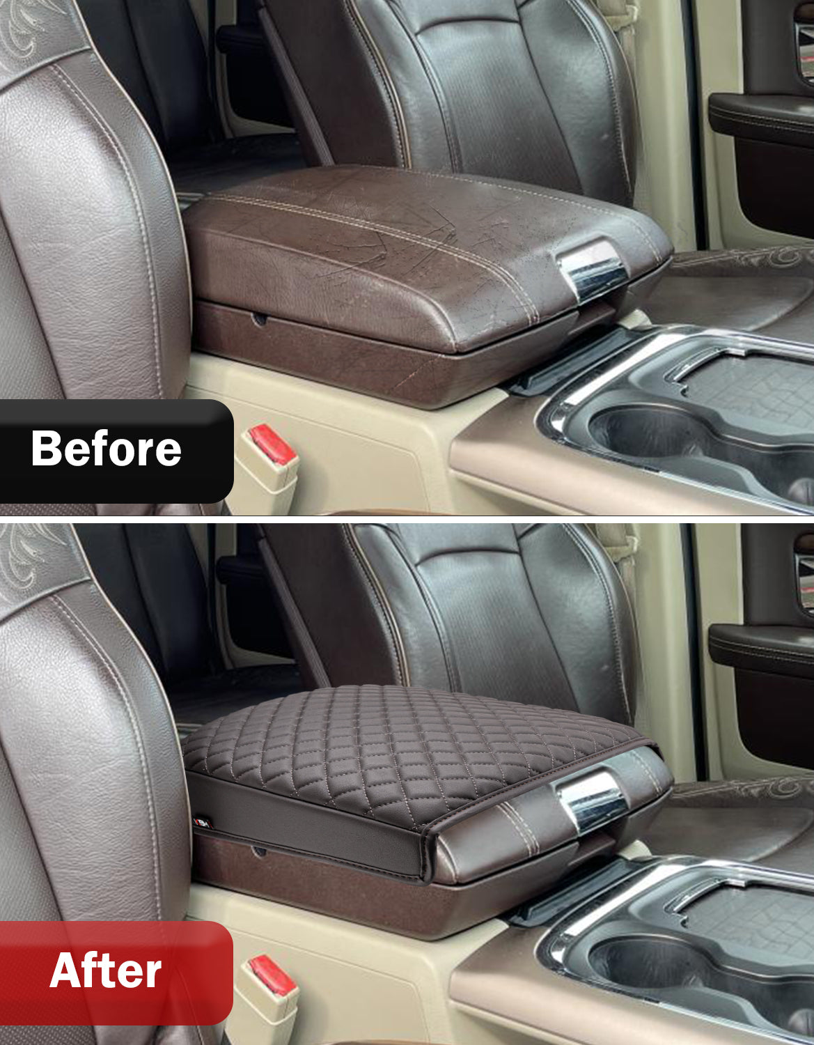 Center Console Armrest Cover Protector for Bucket Seat 2009-2018 Dodge RAM 1500 2500 3500