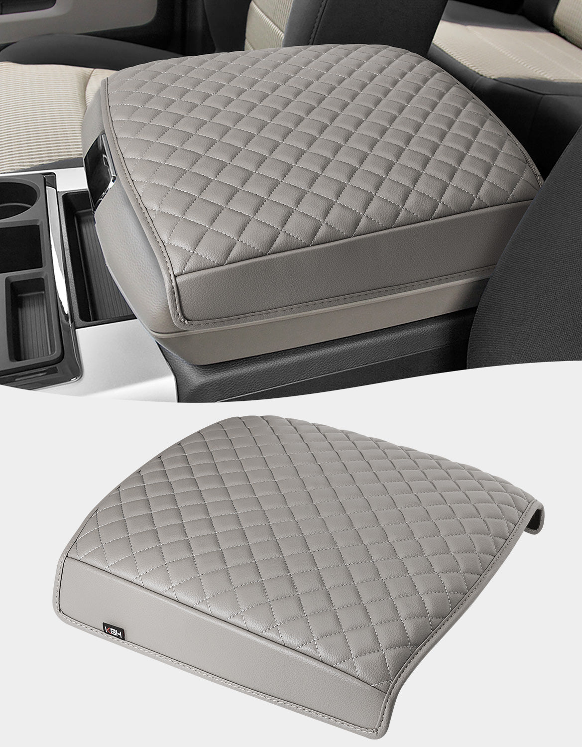 KBH Center Console Armrest Cover Pad Cushion Protector for Bucket Seat 2009-2018 Dodge RAM 1500 2500 3500