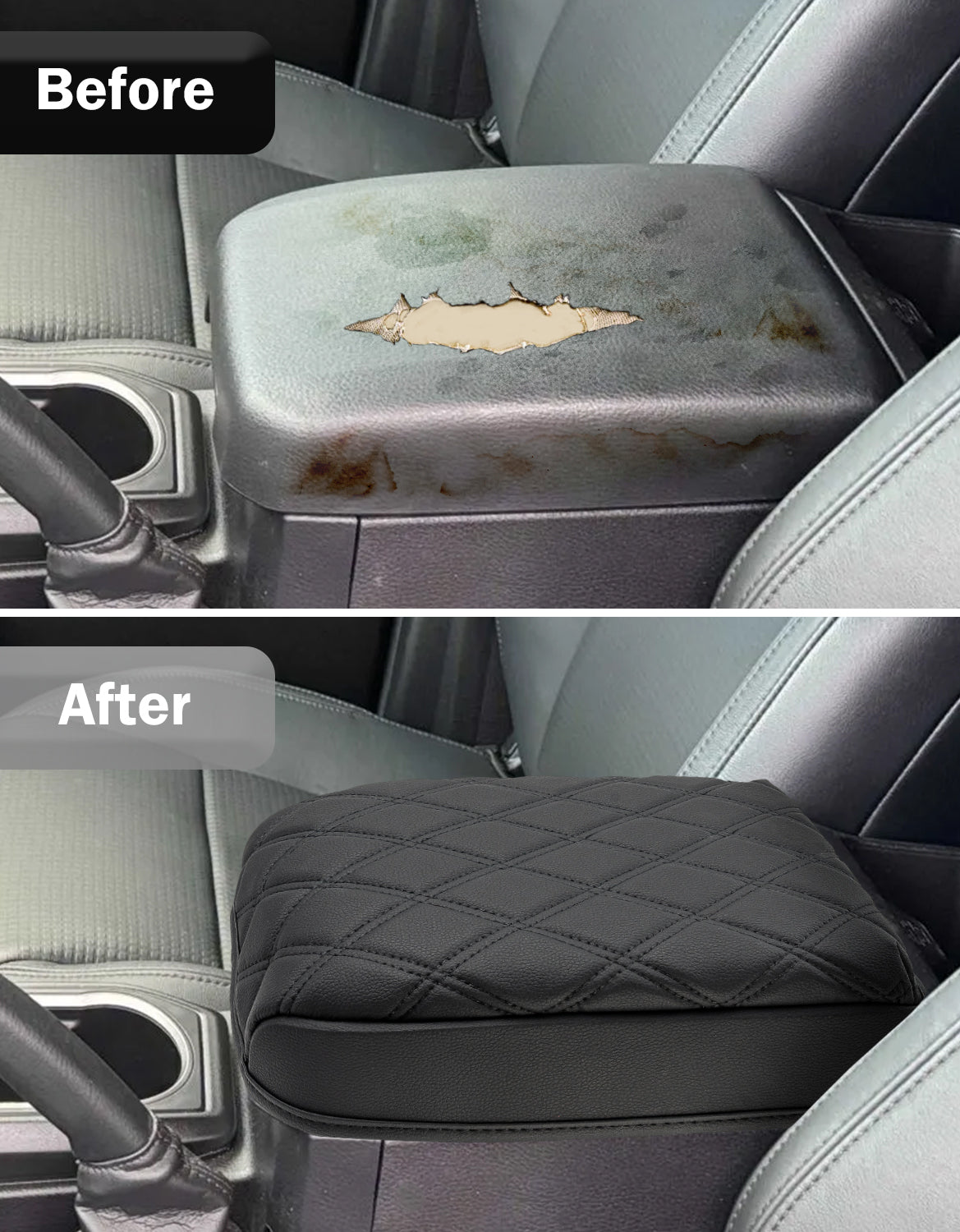 KBH Center Console Armrest Cover Cushion Protector for Toyota Tacoma 2016-2023