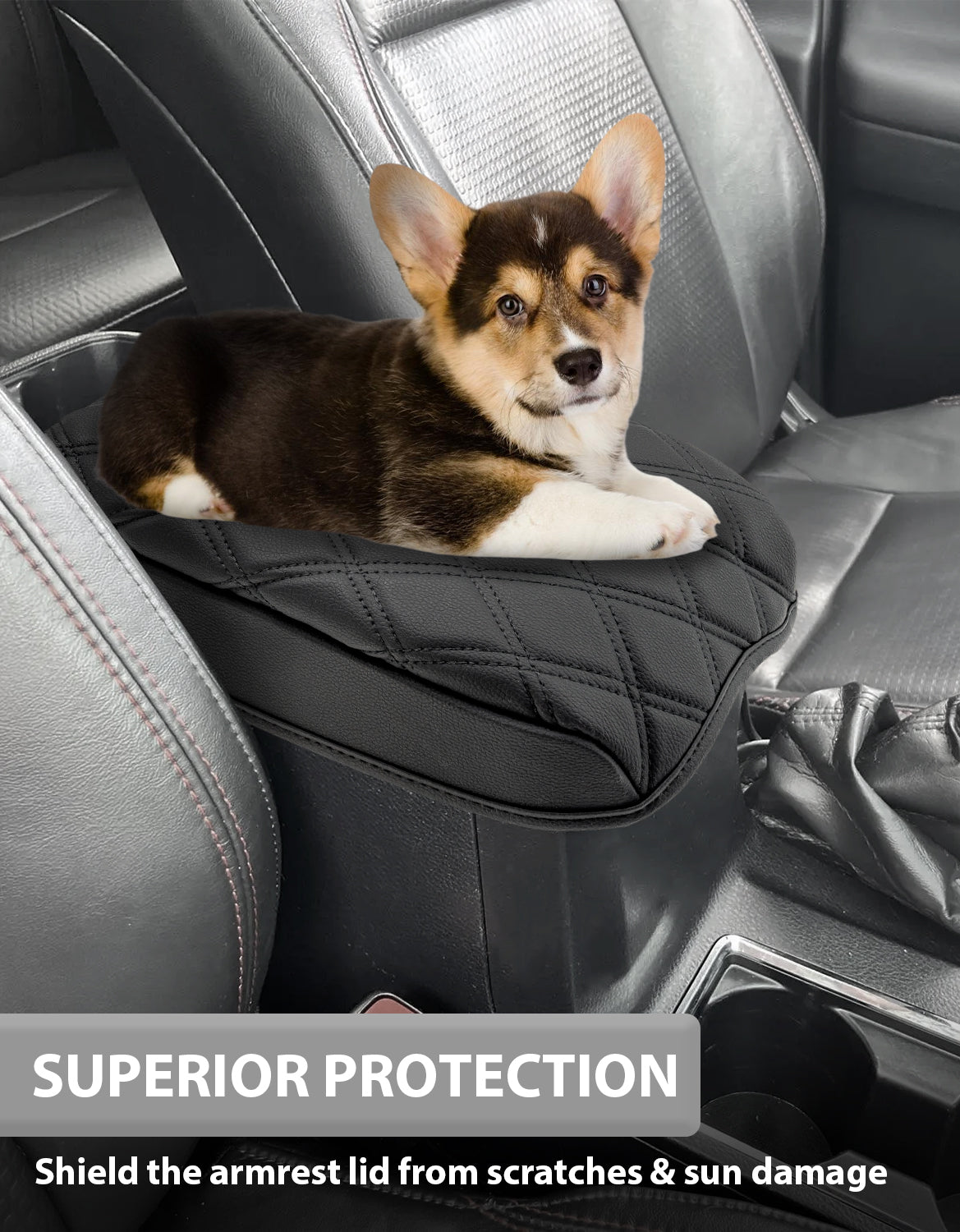 KBH Center Console Armrest Cover Cushion Protector for Toyota Tacoma 2016-2023