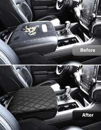 KBH Center Console Armrest Cover Pad Cushion Protector for Bucket Seat 2019-2025 Dodge Ram 1500 2500 3500