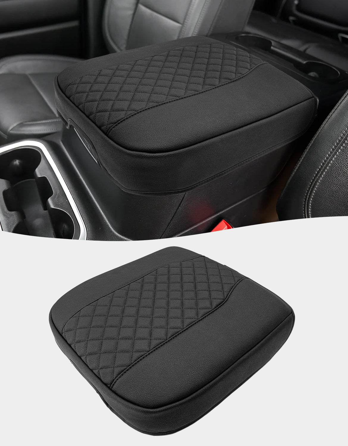 KBH Center Console Cushion Cover for  Bucket Seat 2019-2026 GMC Sierra 1500 2500 3500,2019-2026 Chevy Silverado 1500 2500 3500, 2021-2026 Tahoe/Suburban/Yukon