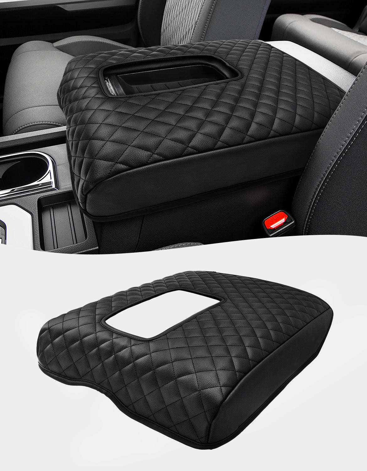 Center Console Armrest Cover For Toyota Tundra & Sequoia - Vinyl Leather Protection Pad - View #5