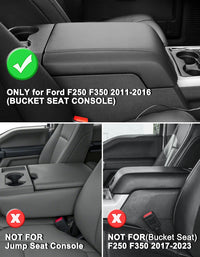 KBH Center Console Cover Pad for Bucket Seat 2011-2016 Ford F250 F350 F450 Super Duty
