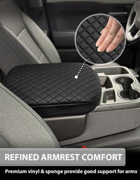 KBH Center Console Armrest Cover Pad For Jump Seat 2019-2026 Chevy Silverado 1500 2500 3500,2019-2026 GMC Sierra 1500 2500 3500