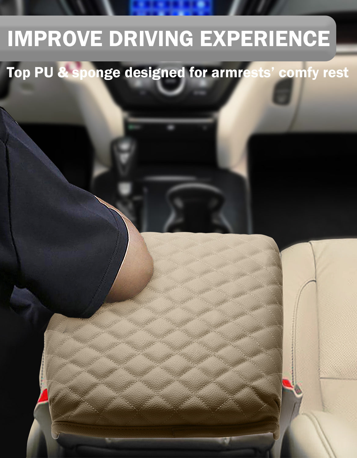 KBH Center Console Armrest Cover Pad Cushion Protector for Acura MDX 2015-2020