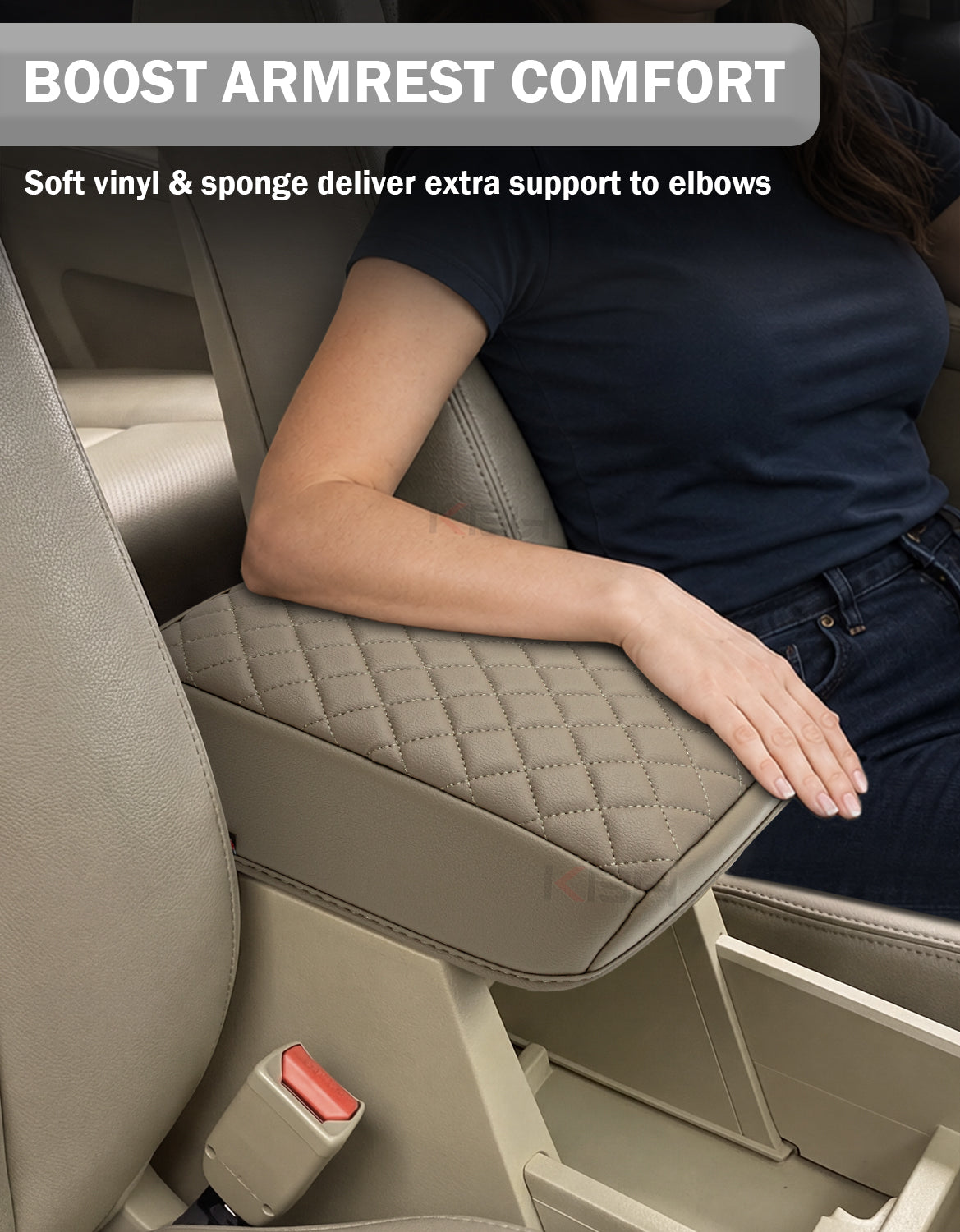 Center Console Armrest Cover Cushion Pad Protector for Honda Ridgeline 2006-2014