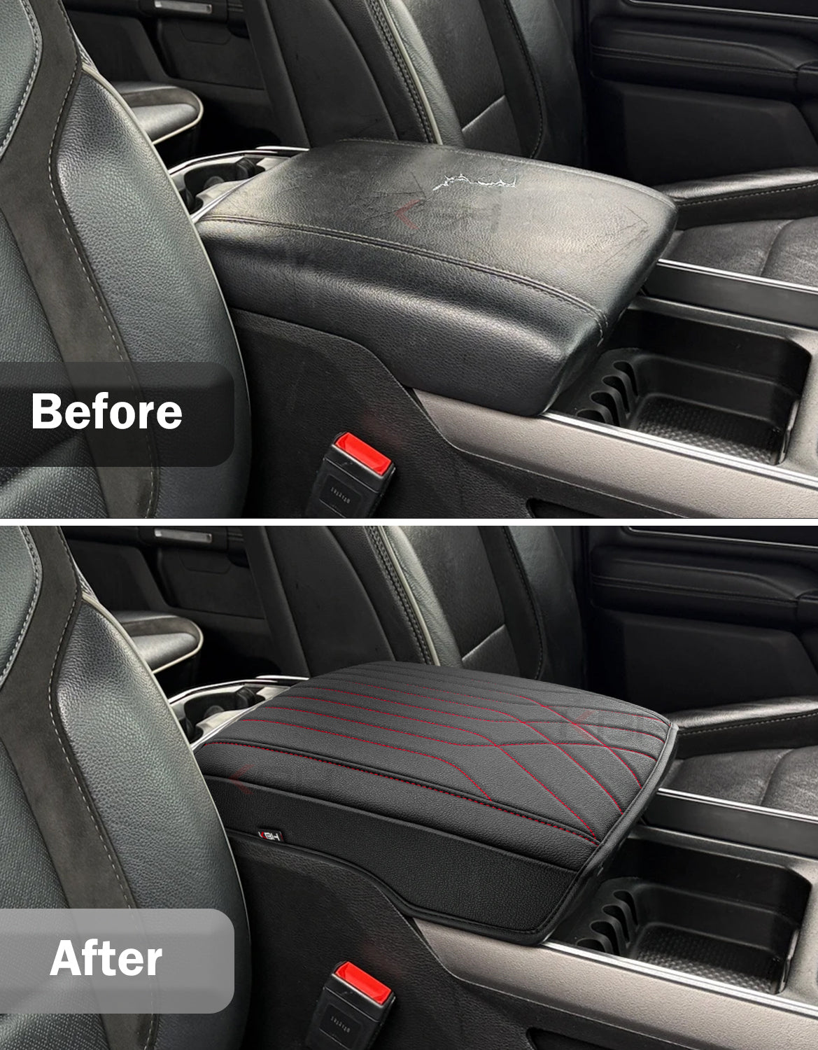 Center Console Armrest Cover for Bucket Seat 2019-2026 Dodge Ram 1500 2500 3500