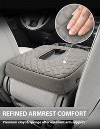 KBH Center Console Armrest Cover Pad for Jump Seat 2019-2026 GMC Sierra 1500 2500 3500,2019-2026 Chevy Silverado 1500 2500 3500