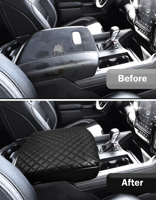 KBH Center Console Armrest Cover Pad Cushion Protector for Bucket Seat 2019-2025 Dodge Ram 1500 2500 3500