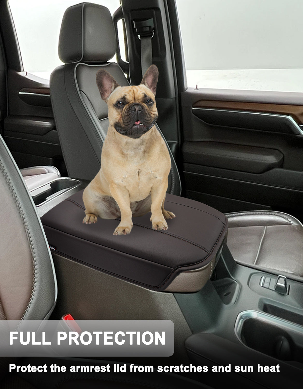KBH Center Console Cushion Cover for  Bucket Seat 2019-2025 GMC Sierra 1500 2500 3500,2019-2025 Chevy Silverado 1500 2500 3500, 2021-2025 Tahoe/Suburban/Yukon