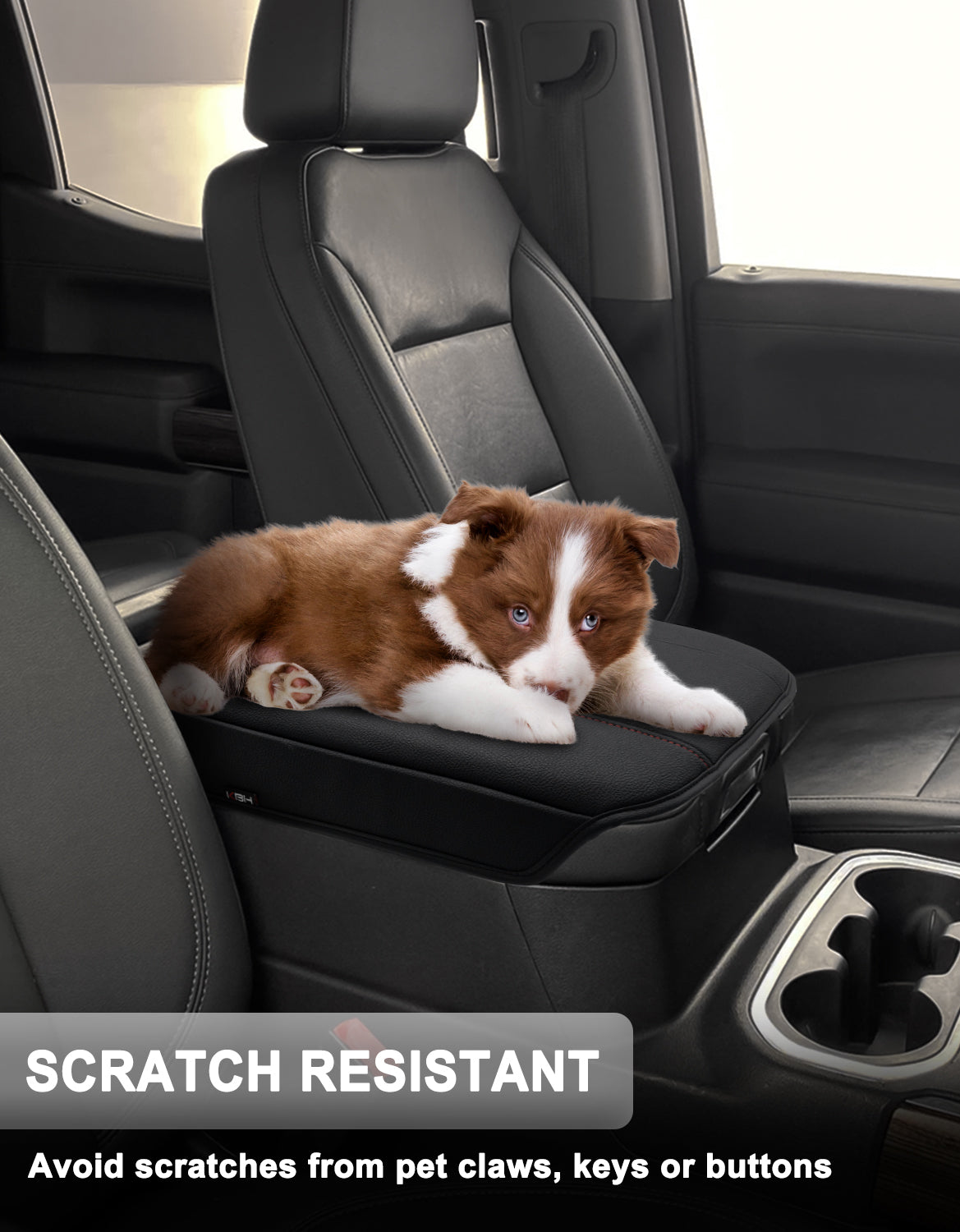 KBH Center Console Cushion Cover for  Bucket Seat 2019-2025 GMC Sierra 1500 2500 3500,2019-2025 Chevy Silverado 1500 2500 3500, 2021-2025 Tahoe/Suburban/Yukon