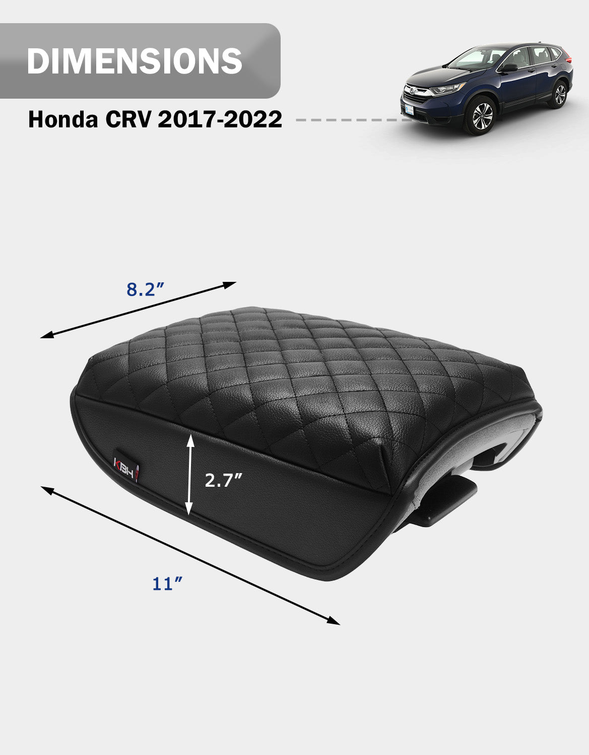 KBH Center Console Armrest Cover Cushion Pad Protector Black for Honda CRV 2017-2022