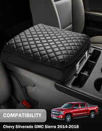 KBH Center Console Armrest Cover Cushion Pad Protector for Chevrolet Silverado, GMC Sierra 1500/2500/3500 2014-2018