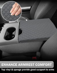 KBH Center Console Armrest PU Leather Cover for Jump Seat 2015-2025 Ford F150 , 2017-2025 Ford F250 F350 F450 F550 Super Duty