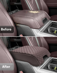 Center Console Armrest Cover Pad for Bucket Seat 2015-2020 Ford F150, 2017-2022 F250 F350 F450 F550 Super Duty, 2018-2024 Ford Expedition