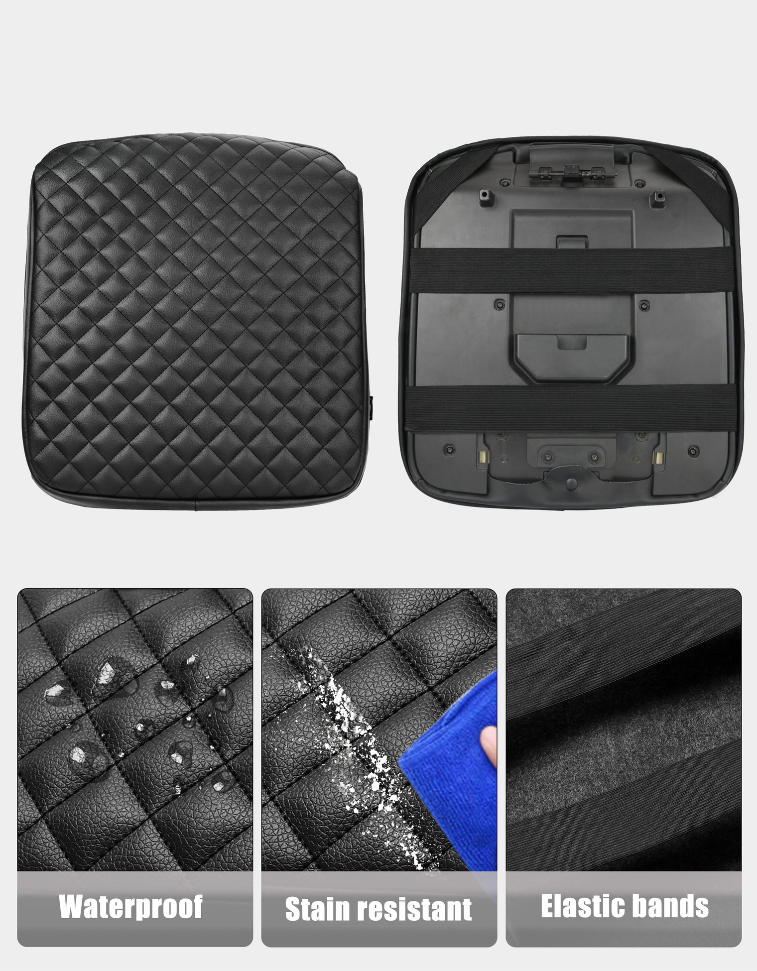 KBH Center Console Armrest Cover Pad For Jump Seat 2019-2025 Chevy Silverado 1500 2500 3500 & GMC Sierra 1500 2500 3500