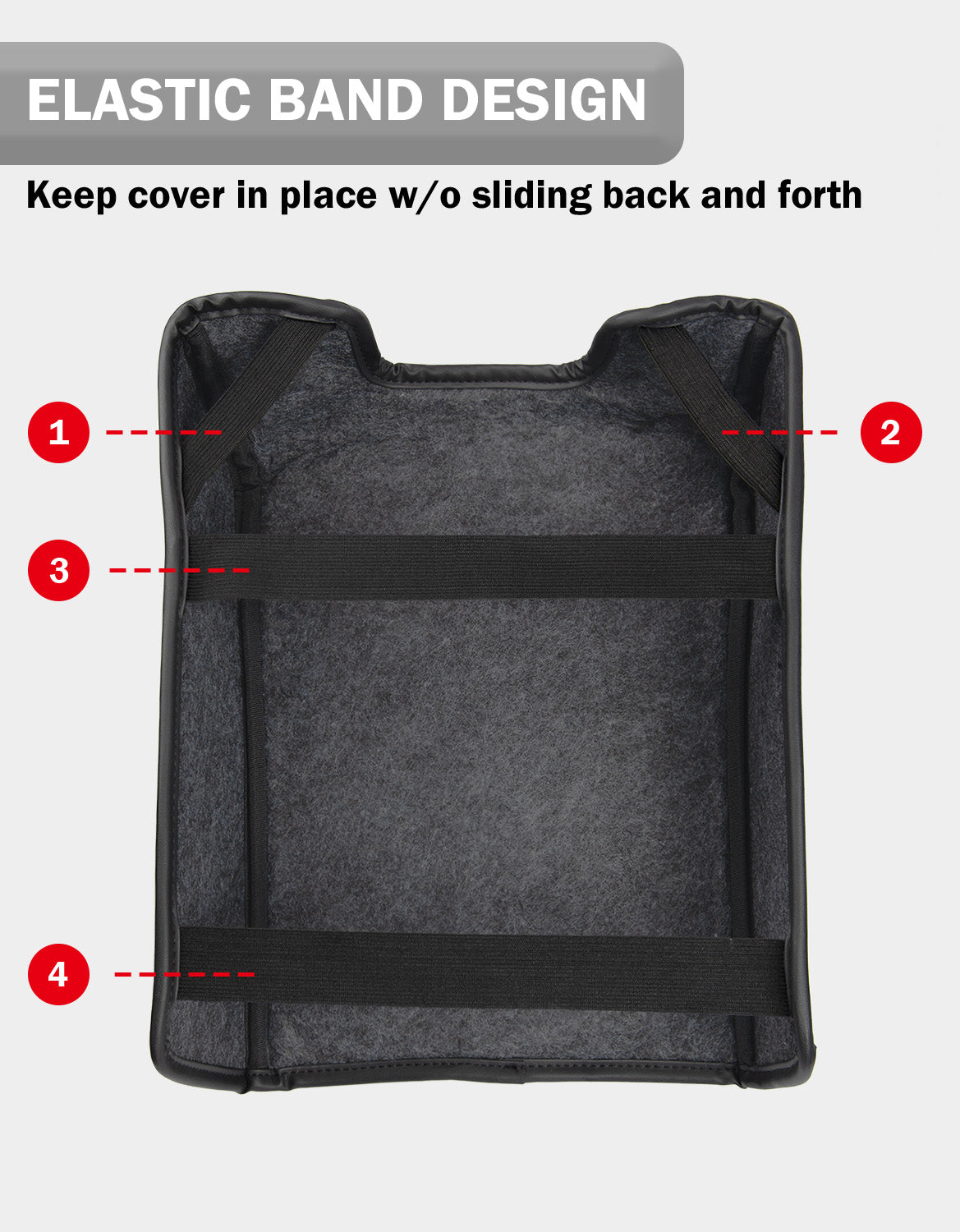 KBH Center Console Armrest Cover Cushion Pad Protector for Ford F150 XL XLT 2004-2014, Expedition 2007-2014, Lincoln Mark LT 2006-2008