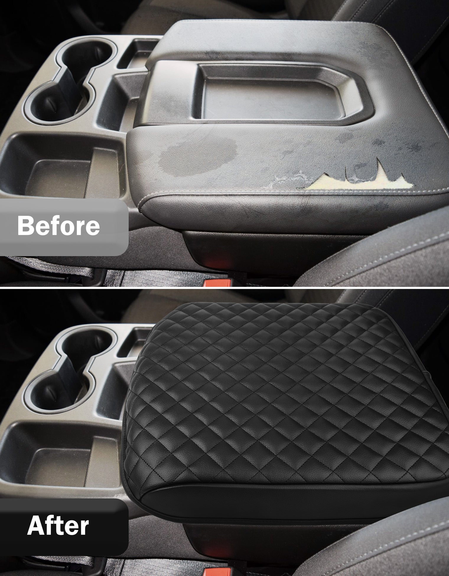 KBH Center Console Armrest Cover Pad For Jump Seat 2019-2025 Chevy Silverado 1500 2500 3500 & GMC Sierra 1500 2500 3500