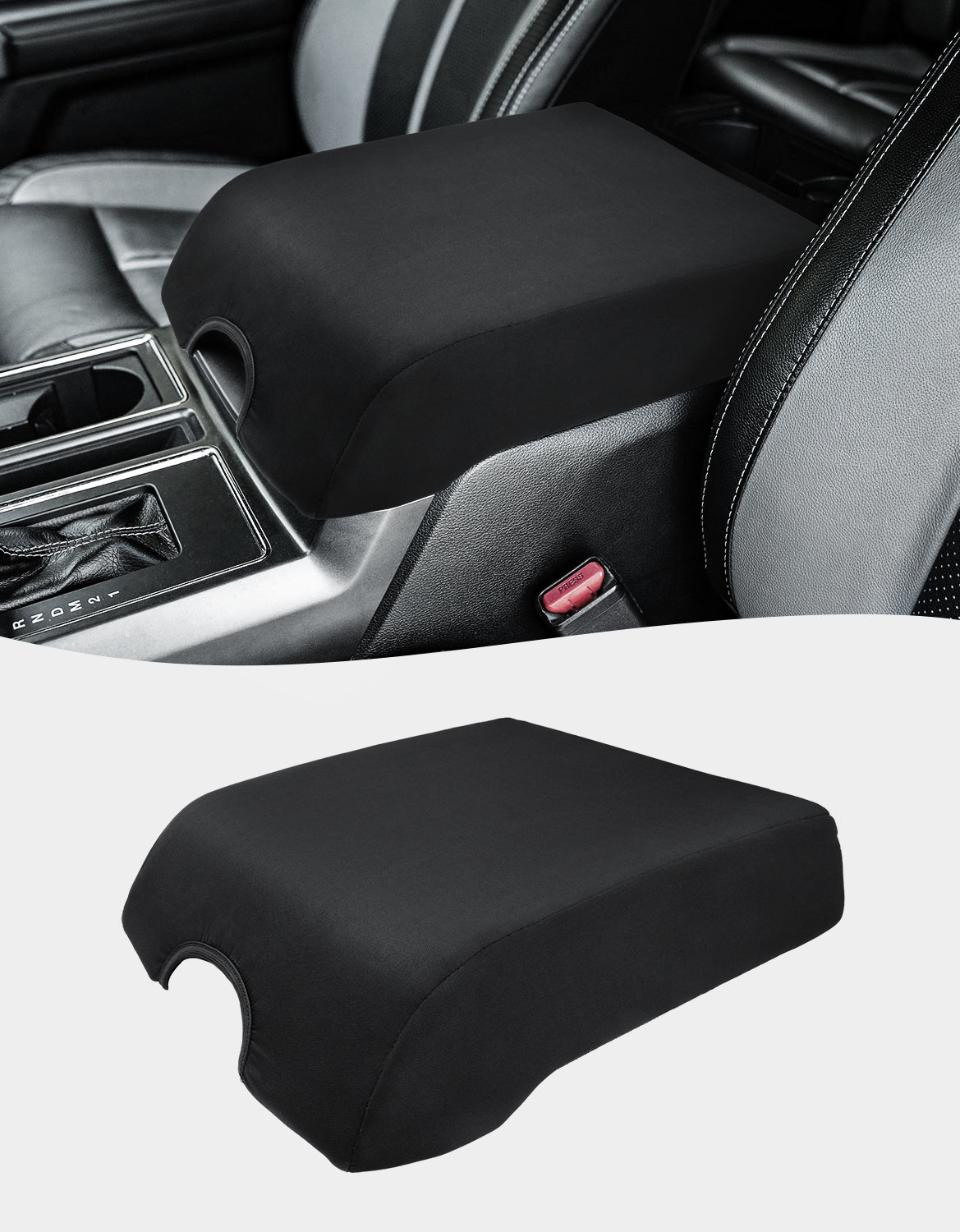 KBH Black Center Console Cover for 2015-2020 F150, 2017-2022 F250 F350 F450, 2018-2023 Expedition