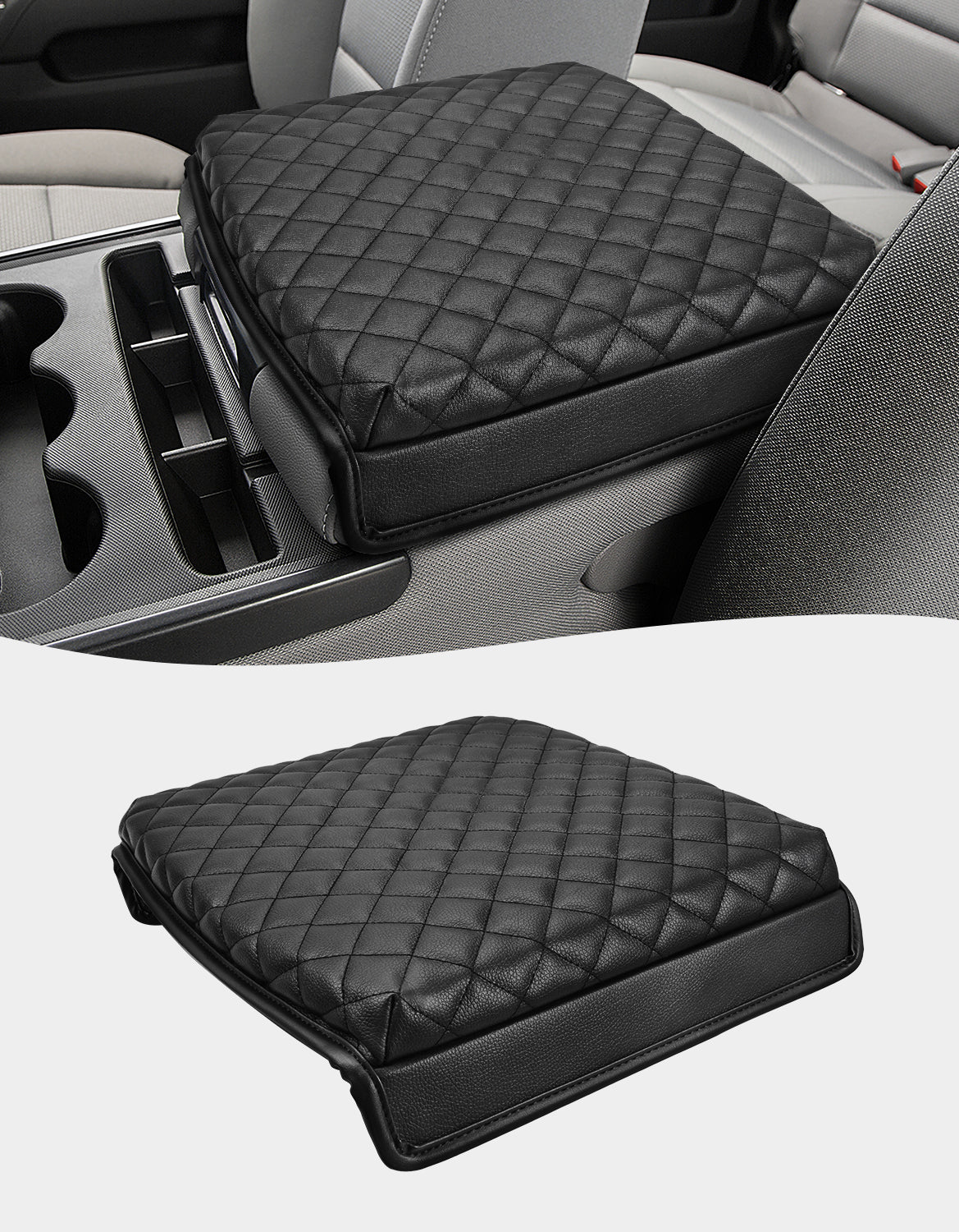 KBH Center Console Armrest Cover Cushion Pad Protector for Chevrolet Silverado, GMC Sierra 1500/2500/3500 2014-2018