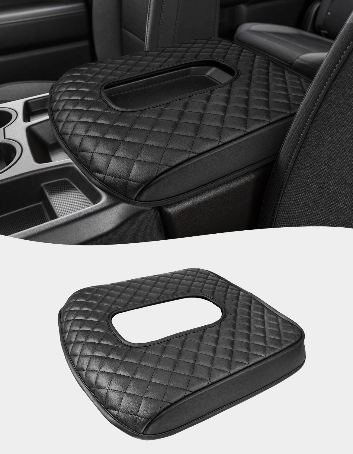 KBH Center Console Armrest Cover Pad For 2019-2025 GMC Sierra & Chevy Silverado