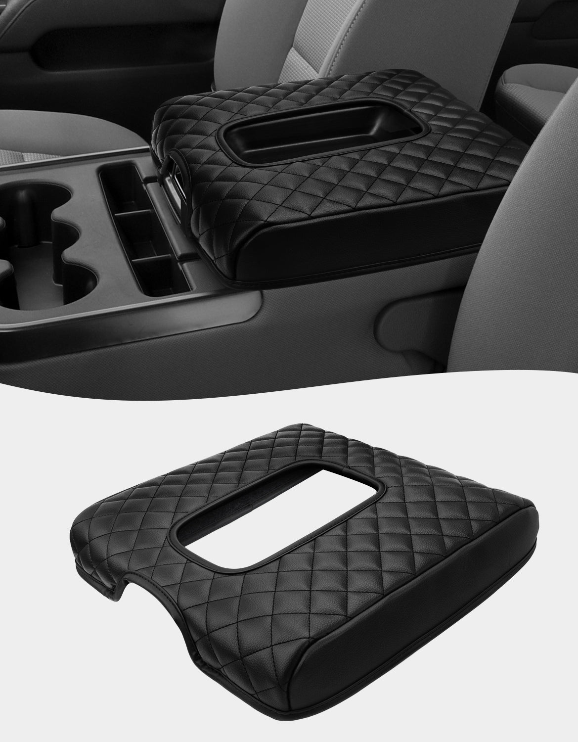 KBH Center Console Armrest Cover for Jump Seat 2014-2018 Chevy Silverado 1500 2500 3500,2014-2018 GMC Sierra 1500 2500 3500