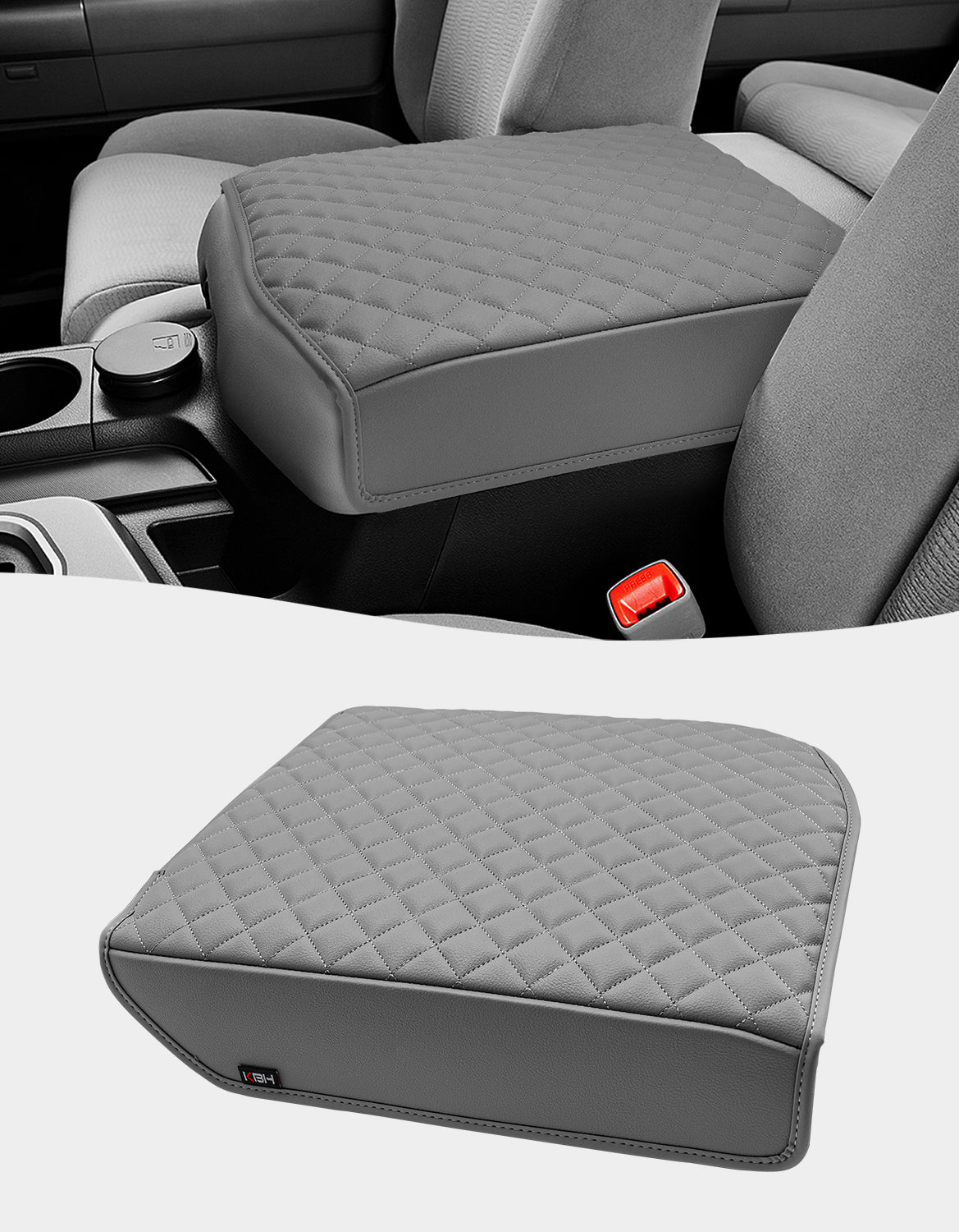 Kar Designers Black Fabric Center Console Lid Cover For Acura TL (2009-2013) – Front Armrest Protector