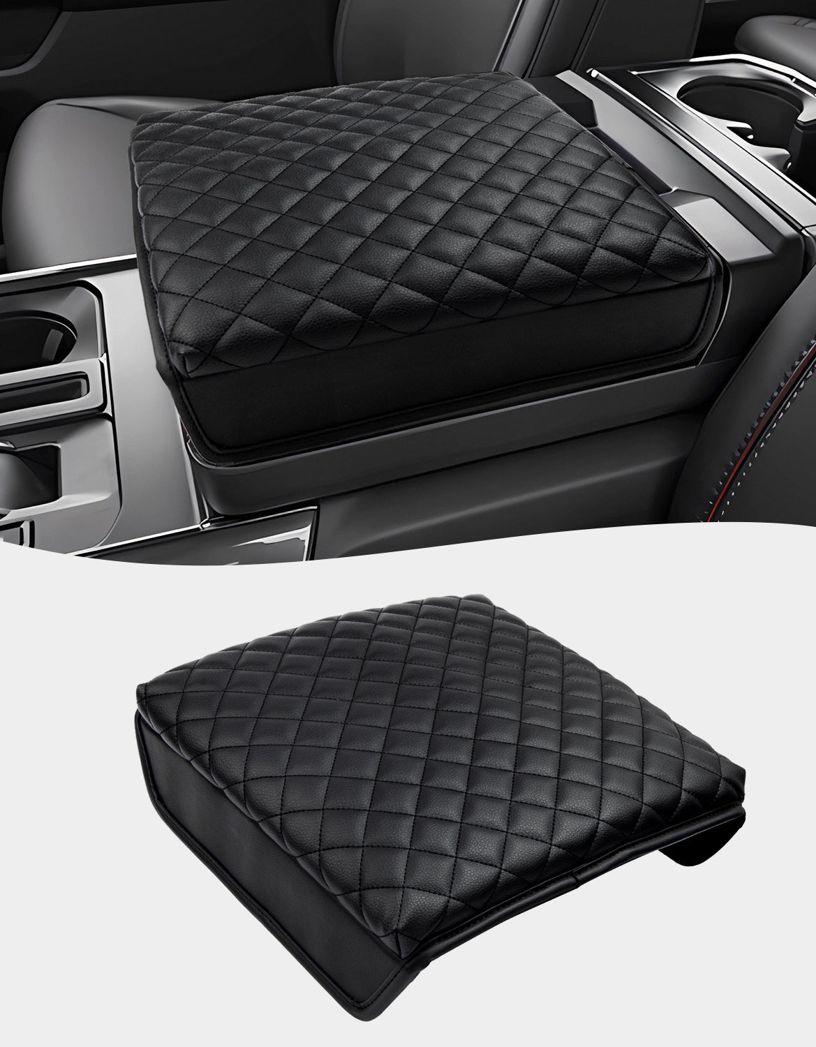 KBH Center Work Surface Console Armrest Cover Pad for Bucket Seat 2021-2024 Ford F-150