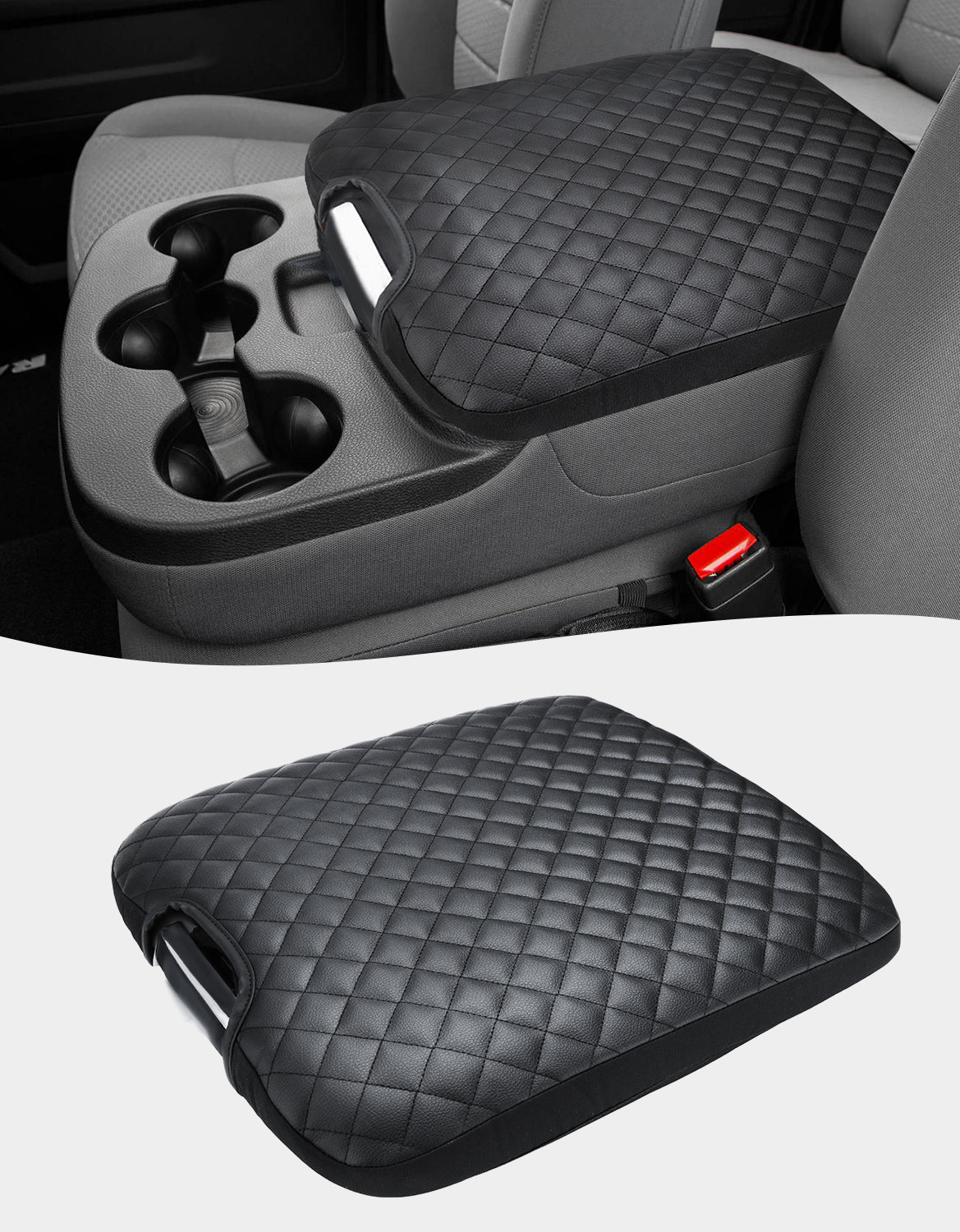 KBH Center Console Armrest Cover Pad Cushion Protector for 2013-2018 Dodge Ram 1500 & 2013-2023 Ram 2500/3500/1500 Classic Model