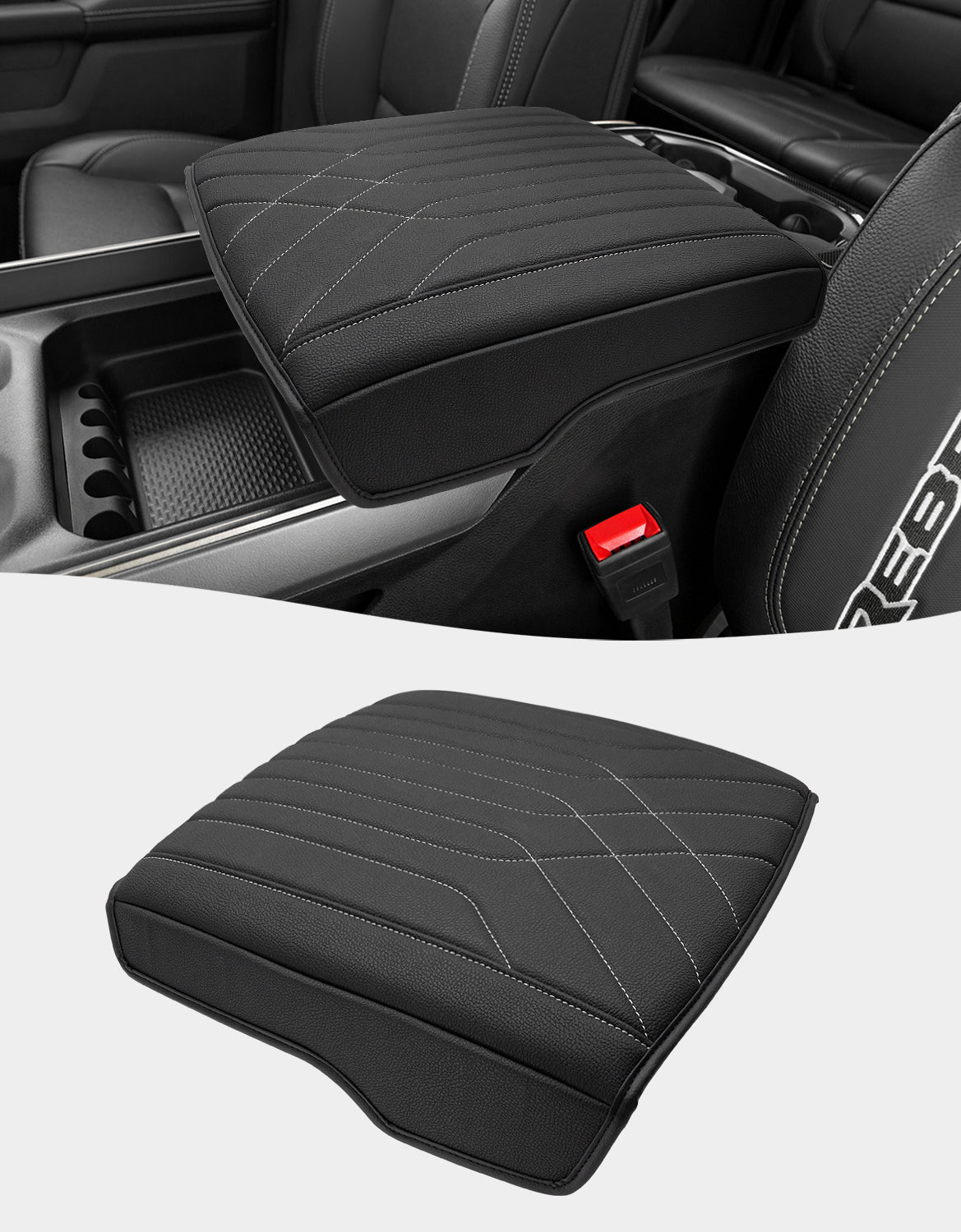 KBH Center Console Armrest Cover for Bucket Seat 2019-2025 Dodge Ram 1500 2500 3500