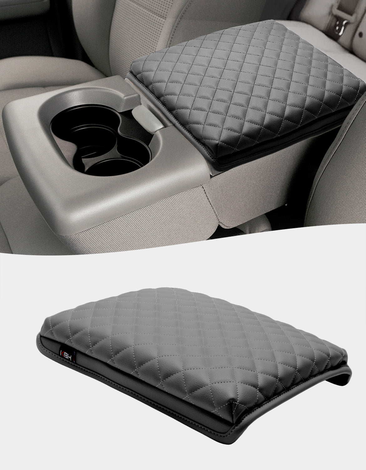 KBH Center Console Armrest Cover Pad Cushion Protector for 2004-2010 Ford F150 40/20/40 Split Bench Jump Seat