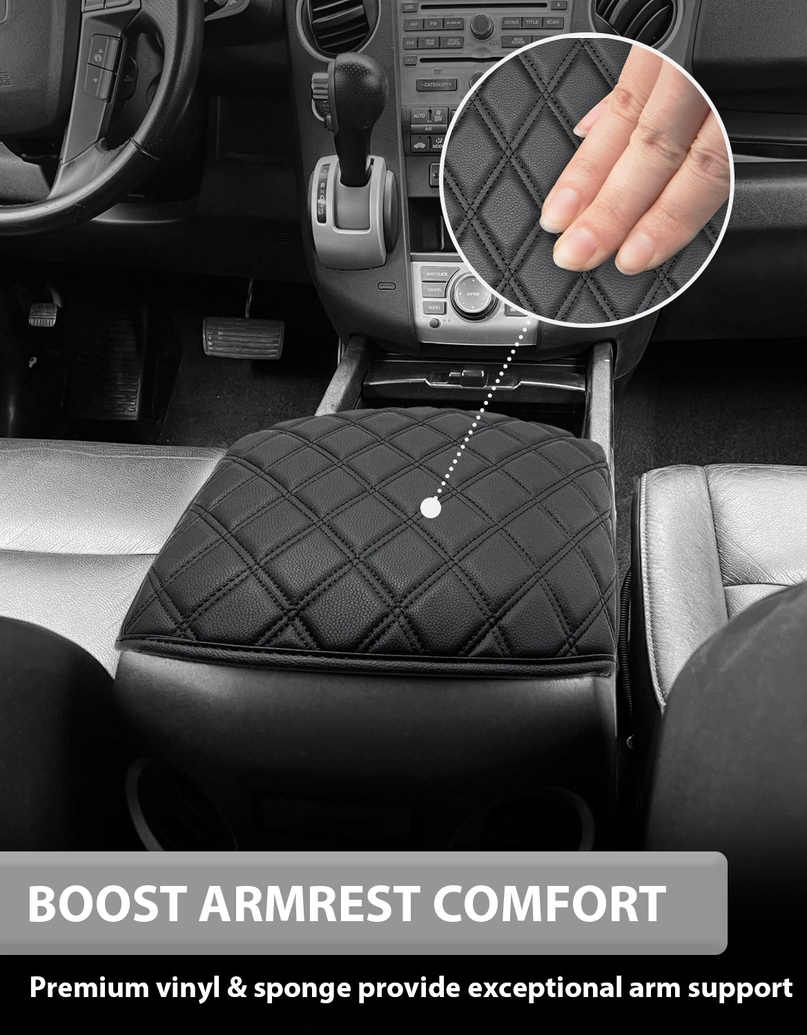 Center Console Armrest Cover Cushion Pad Protector for Honda Pilot 2009-2015