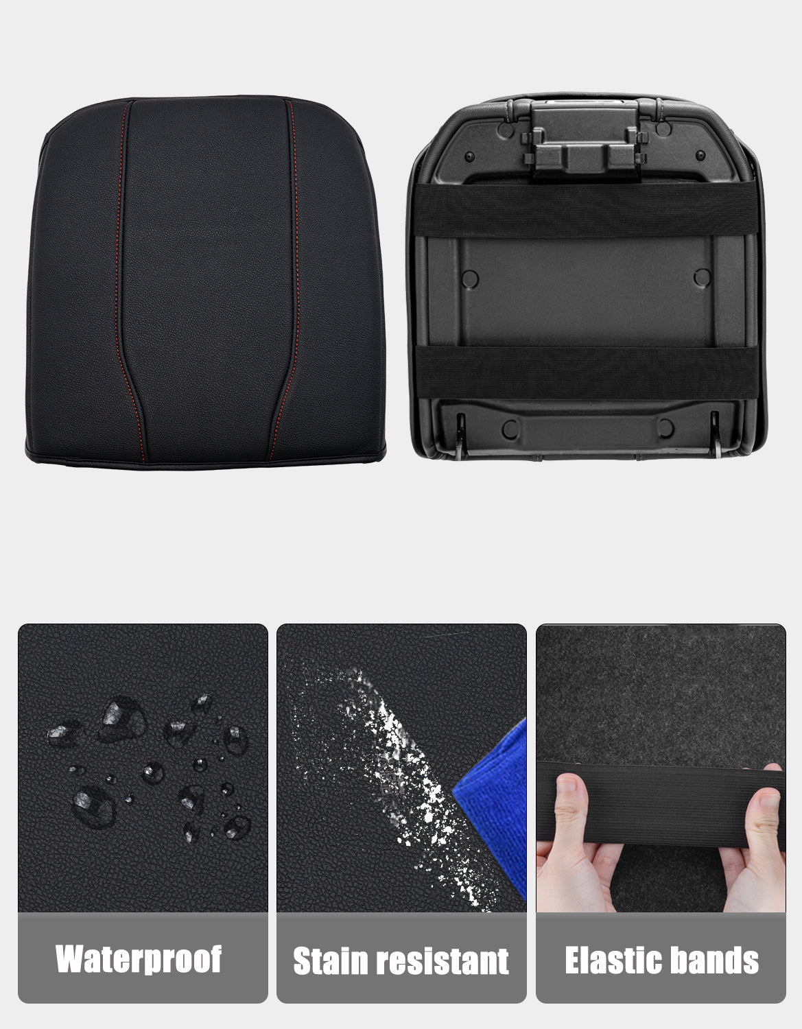 KBH Center Console Cushion Cover for  Bucket Seat 2019-2025 GMC Sierra 1500 2500 3500,2019-2025 Chevy Silverado 1500 2500 3500, 2021-2025 Tahoe/Suburban/Yukon