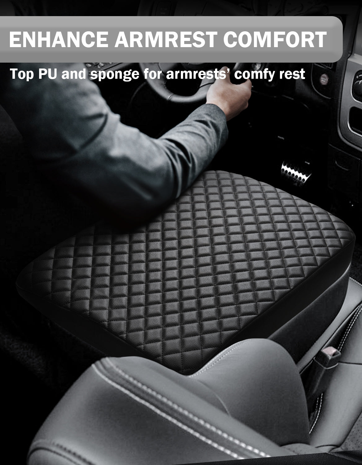 KBH Center Console Armrest Cover Pad Cushion Protector for 2002-2012 Dodge Ram 1500/2500/3500