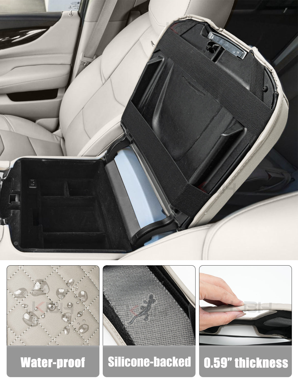 Center Console Armrest Cover Pad Cushion Protector for Cadillac Escalade 2015-2020