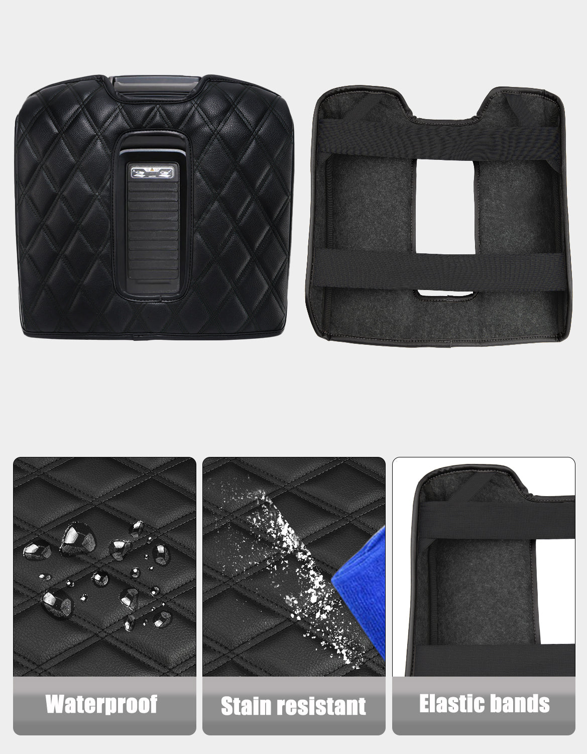 KBH Center Console Armrest Cover Pad for Bucket Seat 2014-2018 Chevy Silverado 1500 2500 3500 & GMC Sierra 1500 2500 3500,2015-2020 Tahoe/Yukon/Suburban