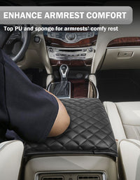 KBH Center Console Armrest Cover Cushion Pad Protector for Infiniti QX60 / JX35, Nissan Pathfinder 2013-2020