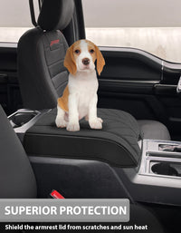 KBH Center Console Armrest Cover Pad for Bucket Seat 2015-2020 Ford F150, 2017-2022 F250 F350 F450 F550 Super Duty, 2018-2024 Ford Expedition